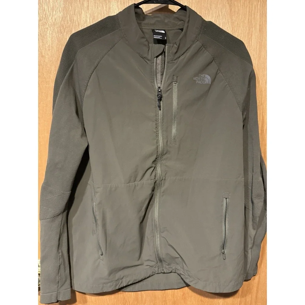North Face Mens Medium Olive Full Zip Light Weight Jacket